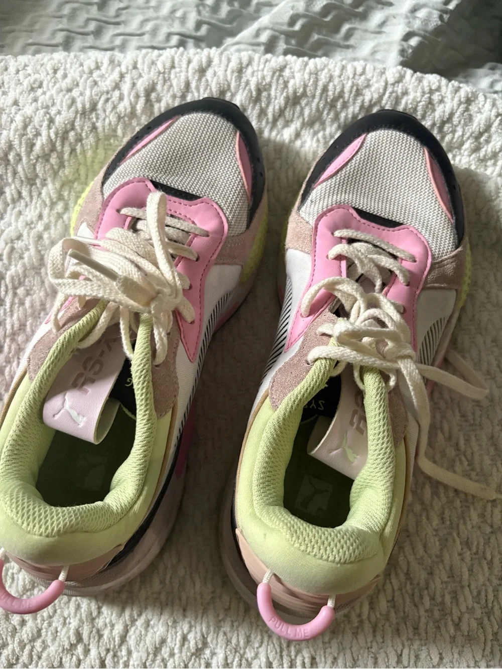 Puma Women's Multicolor Sneakers in Pink, Lime & Beige